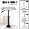 QiCheng&LYS Round Modern Bar Stool Height Adjustable 360 Swivel Stool,for Home Office Kitchen Barbershop bar White Grid view 3