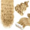 RemeeHi Tape in Hair Extensions Human Hair 50g/pack 20pcs 24 Inch Seamless Skin Weft Remy Wave Curly Hair with Brazilian Hair 27# Strawberry Blonde view 2