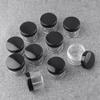 homeemoh 10 Pcs 20g Plastic Empty Cosmetic Container, Round Clear Pot Jars Portable Refillable Empty Containers for Makeup Eye Shadows Lotions Lip Balms Toners Creams Ointments,Black view 1