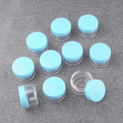 homeemoh 10 Pcs 20g Plastic Empty Cosmetic Container, Round Clear Pot Jars Portable Refillable Empty Containers for Makeup Eye Shadows Lotions Lip Balms Toners Creams Ointments,Green