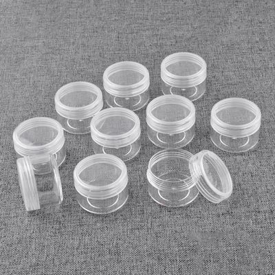 homeemoh 10 Pcs 20g Plastic Empty Cosmetic Container, Round Clear Pot Jars Portable Refillable Empty Containers for Makeup Eye Shadows Lotions Lip Balms Toners Creams Ointments,Transparent