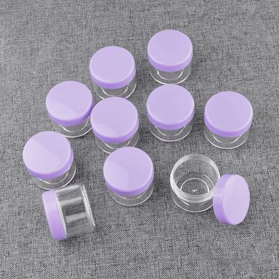 homeemoh 10 Pcs 15g Plastic Empty Cosmetic Container, Round Clear Pot Jars Portable Refillable Empty Containers for Makeup Eye Shadows Lotions Lip Balms Toners Creams Ointments,Purple