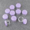 homeemoh 10 Pcs 15g Plastic Empty Cosmetic Container, Round Clear Pot Jars Portable Refillable Empty Containers for Makeup Eye Shadows Lotions Lip Balms Toners Creams Ointments,Purple view 1
