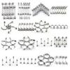 Botreelife 85Pcs Tongue Lip Nose Ring Body Jewelry Piercing Practical Kit Body Jewelry Piercing Tools,Silver view 1