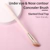 ENZO KEN Angled Concealer Brush Under Eye, Concealer Brush, Nose Contour Brush, Small Concealer Brushes, Under Eye Makeup Brushes, Under Eye Brush, Concealer Makeup Brushes. Pink and Gold 11M view 2