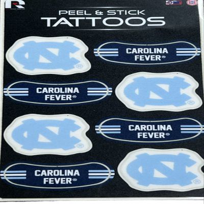 NCAA North Carolina Tar Heels Vertical Tattoo Peel & Stick Temporary Tattoos - Eye Black - Game Day Approved!
