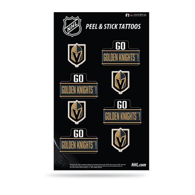 Rico Industries NHL Hockey Vegas Golden Knights Peel & Stick Temporary Tattoos - Eye Black - Game Day Approved!