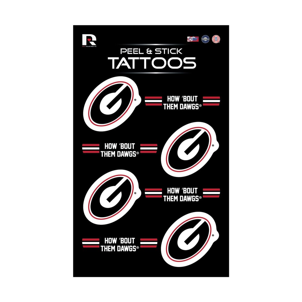 Rico Industries NCAA Georgia Bulldogs Peel & Stick Temporary Tattoos - Eye Black - Game Day Approved!