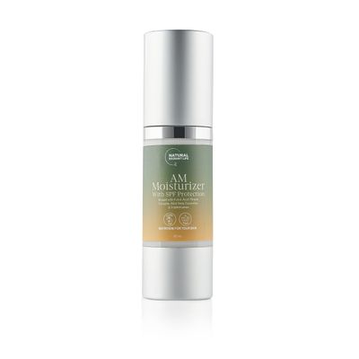 NRL NATURAL RADIANT LIFE AM FACE MOISTURIZER with SPF  Daily Sunscreen Protection, Organic Face Cream, Oil - Free Deeply Hydrating Facial Lotion, Repairs, Soothes and Nourish Irritated, Dry and Damaged Skin - 30ml / 1 Oz (Packaging May Vary)