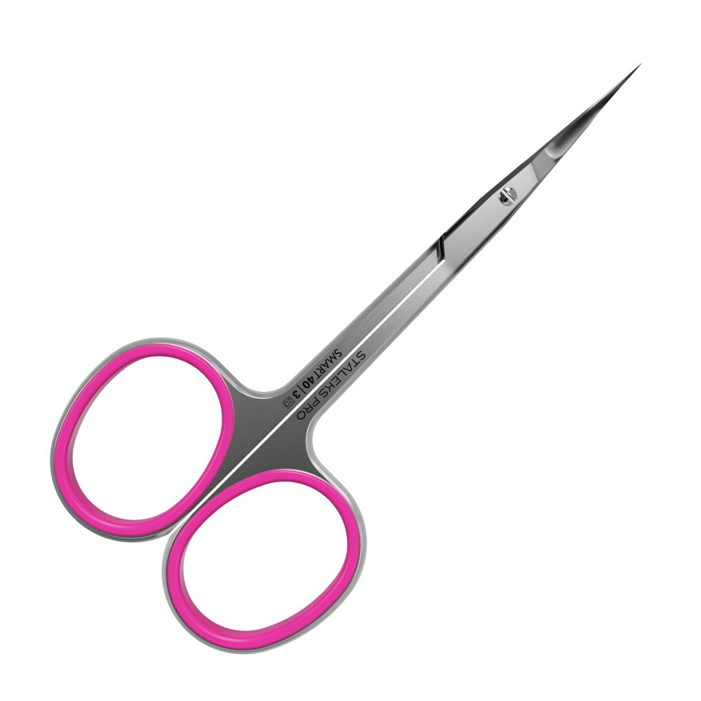 Staleks Professional Cuticle Scissors Manicure Scissors, Stainless Steel, Extra Fine Curved Blades Smart 40 Type 3 SS-40/3