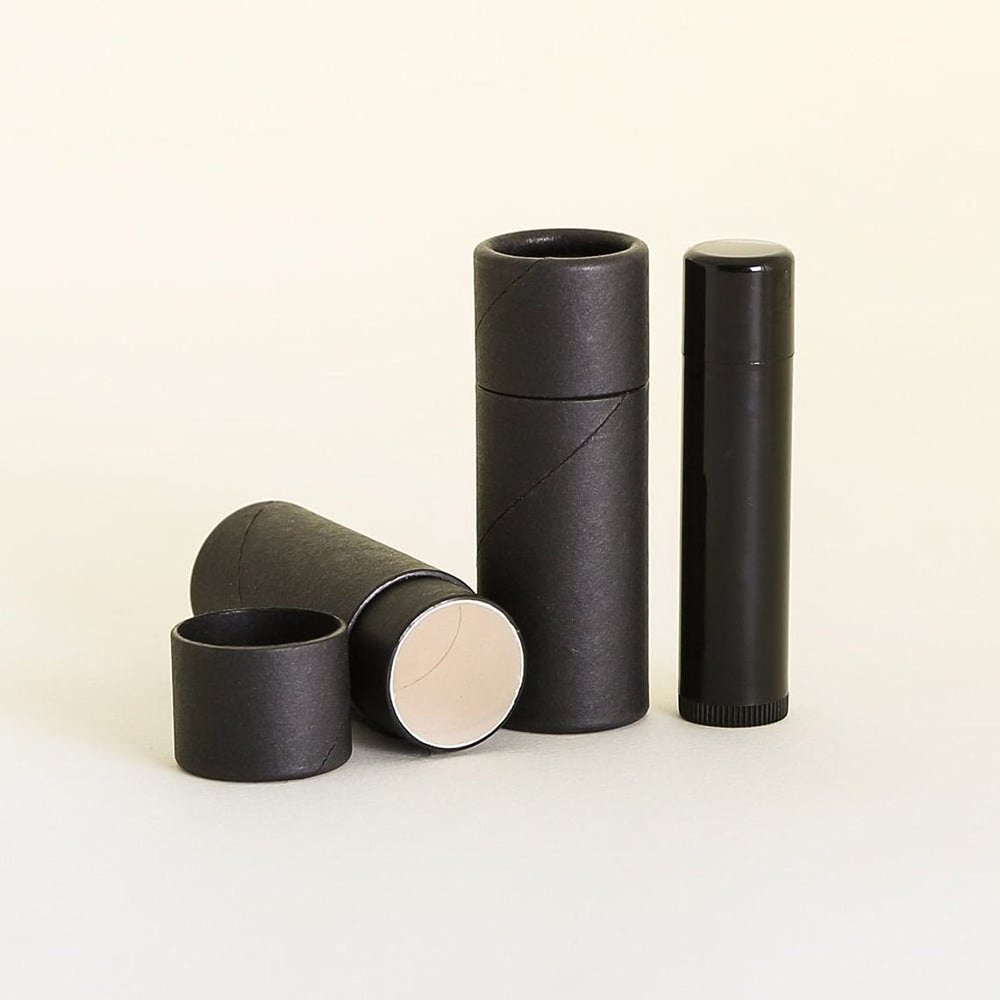 16 mL Black Paperboard Lip Balm/Salve/Cosmetic/Lotion Tubes (50)