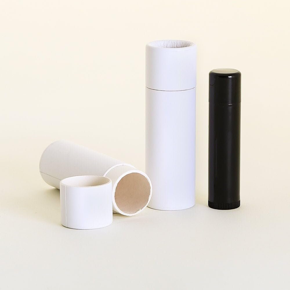 1/2 OZ (Tall) White Paperboard Lip Balm/Cosmetic/Lotion Tubes (1000)