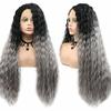 13x4 Synthetic Dark Grey Wig 26 Inch Colors Wigs Ombre Black Lace Front Wig Curly Highlight Frontal Cosplay Hair For Black Women view 1