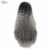 13x4 Synthetic Dark Grey Wig 26 Inch Colors Wigs Ombre Black Lace Front Wig Curly Highlight Frontal Cosplay Hair For Black Women view 4