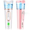 2 Pieces Handy Nano Mist Sprayer with Skin Analyzer Moisture Tester Portable Nano Facial Mister Face Steamer Atomization Mini Eyelash Extensions USB Rechargeable Moisturizing & Hydration for Skin Care view 1