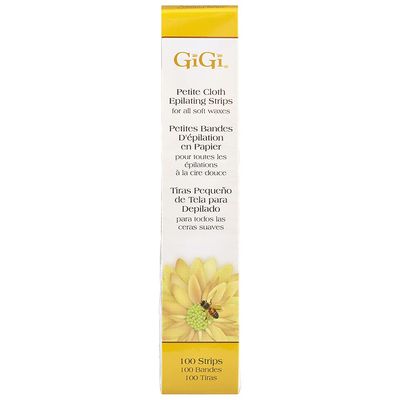 GiGi Waxing Strips for Hair Waxing/Hair Removal, Petite Cloth Strips - 100 Strips