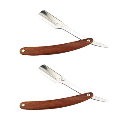 Beaupretty 2pcs Vintage Straight Razor for Men Manual Barber Shaving Tool Metal Hair Shaper for Beard and Sideburns Portable and Easy to Use for Home Salon