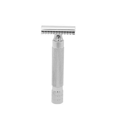 Beaupretty Double Safety Razor for Men Stainless Steel Safety Shaving Razor Pattern Smooth Shave Professional Barbershop and Home Use Textured Grip Design