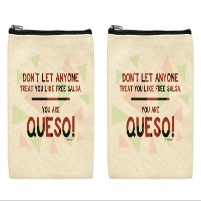 ThisWear Inspirational Gifts For Women Don't Let Anyone Treat You Like Free Salsa You Are Queso 2-Pack Cosmetic Accessory Bags