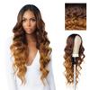 Sensationnel Butta Lace Hhm Wigs - Ocean Wave 30 Inch Human Hair Blend Extra Wide 5 Inch Parting Preplucked Hairline Glueless Lacefront (T4/CHESTNUTBLONDE) view 1