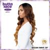 Sensationnel Butta Lace Hhm Wigs - Ocean Wave 30 Inch Human Hair Blend Extra Wide 5 Inch Parting Preplucked Hairline Glueless Lacefront (T4/CHESTNUTBLONDE) view 3