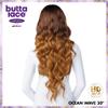 Sensationnel Butta Lace Hhm Wigs - Ocean Wave 30 Inch Human Hair Blend Extra Wide 5 Inch Parting Preplucked Hairline Glueless Lacefront (T4/CHESTNUTBLONDE) view 4