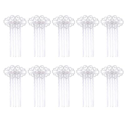 10pcs Combs for Women Decorative Hair Combs Wedding Decor Rhinestone Hairpin Flower Bridal Hair Comb Pearl Hair Accessories Women Headdress Women's Hair Piece Rhinestones