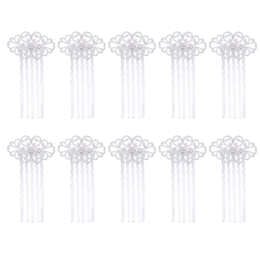 10pcs Combs for Women Decorative Hair Combs Wedding Decor Rhinestone Hairpin Flower Bridal Hair Comb Pearl Hair Accessories Women Headdress Women's Hair Piece Rhinestones