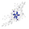 Beaupretty Flower Design Hair Comb Artificial Pearls and Rhinestones Elegant Bridal Headpiece for Weddings Parties and Special Occasions Blue view 3