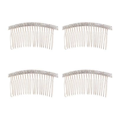 Beaupretty 4pcs Rhinestone Hair Comb Elegant Floral Design Headdress for Women for Weddings and Parties Material Stylish Bang Hair Insert Accessory Style b