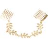 Beaupretty 2pcs Golden Leaf Tassel Chain Hair Comb Elegant Bridal Hair Jewelry for Weddings Parties and Special Occasions Lightweight and Chic view 1