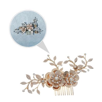 Beaupretty Elegant Rhinestone Flower Hair Comb for Brides Handmade Vintage Hair Accessory for Weddings Comfortable and Charming Floral Design for Women and Girls