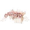 1pc Flower Hair Accessories Pearl Side Comb Prom Hair Accessories Pearl Hair Barrettes Women Hair Accessory Flowers Pearl Comb Gold Hair Clips Hair Comb Pink Dress Miss view 1