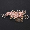 1pc Flower Hair Accessories Pearl Side Comb Prom Hair Accessories Pearl Hair Barrettes Women Hair Accessory Flowers Pearl Comb Gold Hair Clips Hair Comb Pink Dress Miss view 3