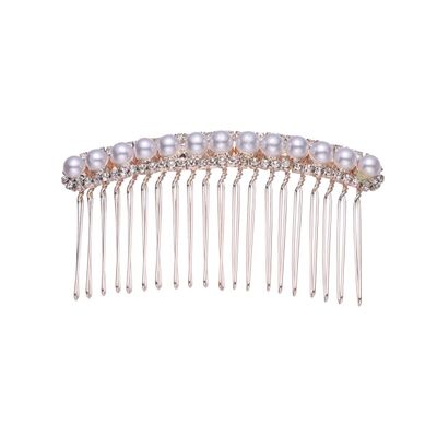 Beaupretty 1pc Pearl Rhinestone Inlay Hair Comb for Brides Alloy Hair Accessory for Weddings Elegant Pearl Bow Design for Bridal Parties Engagements and Special Occasions