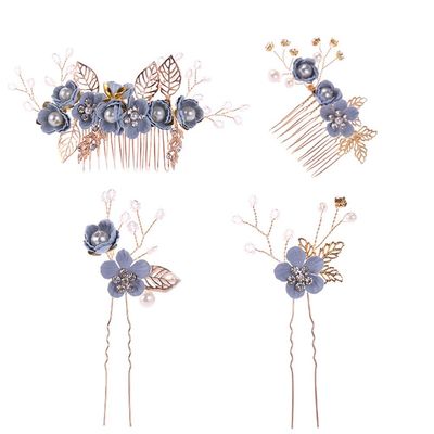 Beaupretty 1set Retro Hair Accessories Floral Comb Hair Sticks Rhinestone Beads for Weddings Parties and Special Occasions Elegant Design for Women and Girls