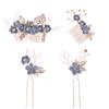 Beaupretty 1set Retro Hair Accessories Floral Comb Hair Sticks Rhinestone Beads for Weddings Parties and Special Occasions Elegant Design for Women and Girls view 1