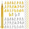 305 Pieces Dangle Nail Piercing Charms ABC Letter Set Alphabet Mini A-Z Letter Alphabet Charms Initial Pendant Jewelry Rings with Nail Piercing Tool Hand Drill for Tips (Silver, Gold) view 1