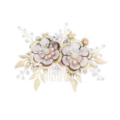 Beaupretty Vintage Flower Hair Comb for Bride Handmade Floral Bridal Accessory Elegant Wedding Hair Ornament for Special Occasions