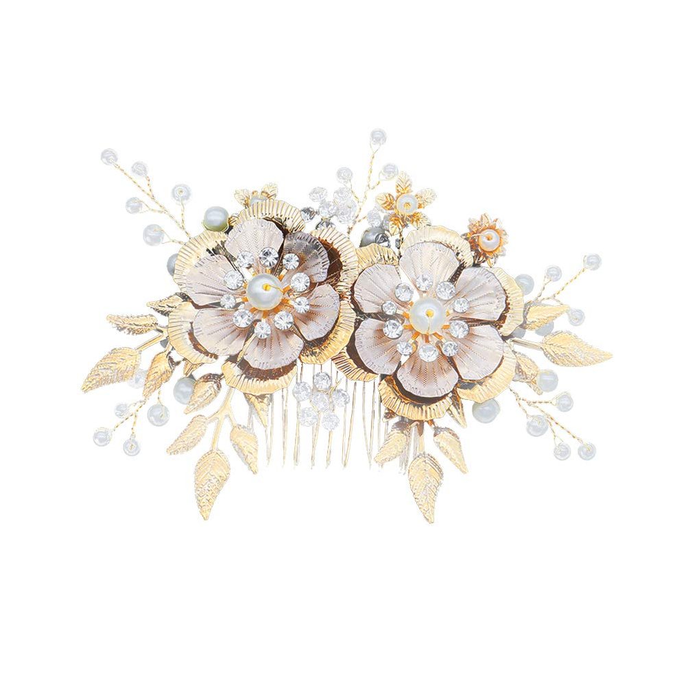 Beaupretty Vintage Flower Hair Comb for Bride Handmade Floral Bridal Accessory Elegant Wedding Hair Ornament for Special Occasions