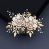 Beaupretty Vintage Flower Hair Comb for Bride Handmade Floral Bridal Accessory Elegant Wedding Hair Ornament for Special Occasions view 2