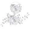1 Pc Piece Pearl Comb Wedding Bridal Headpiece Pearl Headdress Wedding Hair Headdress Bridal Comb Wedding Instrument for Pedicures Silver Clip Crystal Bride Alloy Hair up view 3