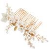 Beaupretty Elegant Handmade Bridal Hair Comb White Pearl Flower Design Wedding Accessories for Women for Fashion Banquets and Special Occasions view 1