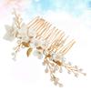 Beaupretty Elegant Handmade Bridal Hair Comb White Pearl Flower Design Wedding Accessories for Women for Fashion Banquets and Special Occasions view 3