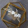 Beaupretty Elegant Handmade Bridal Hair Comb White Pearl Flower Design Wedding Accessories for Women for Fashion Banquets and Special Occasions view 4