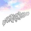Beaupretty Flower Rhinestone Bride Hair Comb Chic Headdress Wedding Accessories for Women Elegant Silver Hair Decor for Special Events and Photography view 2