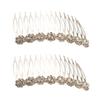 2pcs Bridal Headdress Full Diamond Suitcase Bags Small Organizer South Korea Silver Crown Hair Clip Bridal Hair Accessories Silicone Travel Tiara Comb Bride Wedding view 1