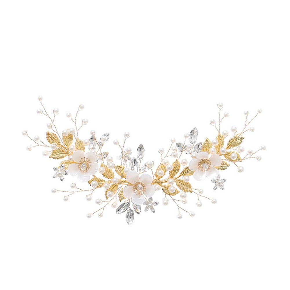 Beaupretty Bridal Hair Comb Rhinestone and Pearl Accents Elegant Wedding Headpiece for Brides Handmade Hair Accessories for Special Occasions for Weddings and Bridal Parties