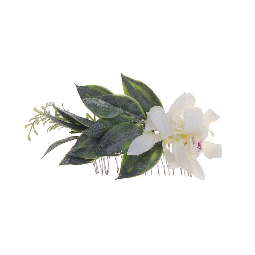 Beaupretty Simple Bride Hair Comb Headdress Elegant Floral Accessory for Wedding Parties and Photography Lightweight Handmade Design White for Brides and Special Occasions