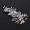 Beaupretty 1pc Bridal Hair Comb Blue Cloth Flower Rhinestone Inlaid Elegant Wedding Hair Accessory for Updo and Half-up Styles for Brides Prom and Special Occasions view 4